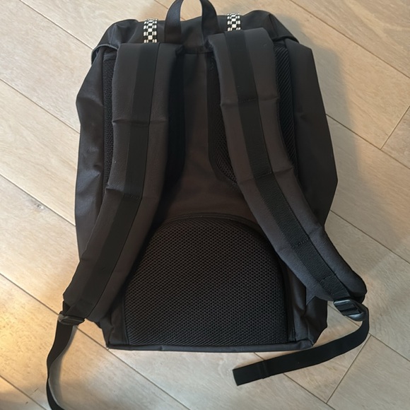 Herschel large book bag, black with black and white check - Picture 3 of 5